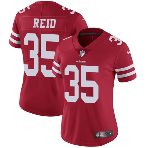 Nike 49ers #35 Eric Reid Red Team Color Women's Stitched NFL Vapor Untouchable Limited Jersey