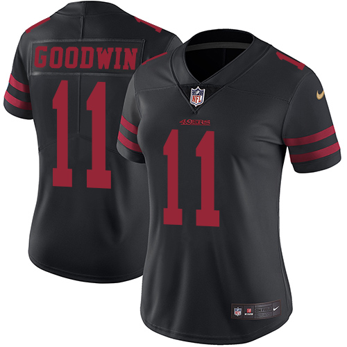 Nike 49ers #11 Marquise Goodwin Black Alternate Women's Stitched NFL Vapor Untouchable Limited Jerse