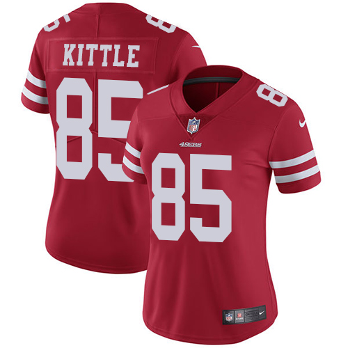 Nike 49ers #85 George Kittle Red Team Color Women's Stitched NFL Vapor Untouchable Limited Jersey