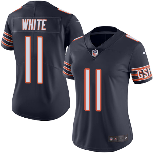 Nike Bears #11 Kevin White Navy Blue Team Color Women's Stitched NFL Vapor Untouchable Limited Jerse - Click Image to Close