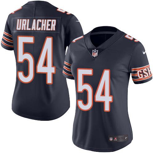Nike Bears #54 Brian Urlacher Navy Blue Team Color Women's Stitched NFL Vapor Untouchable Limited Je - Click Image to Close