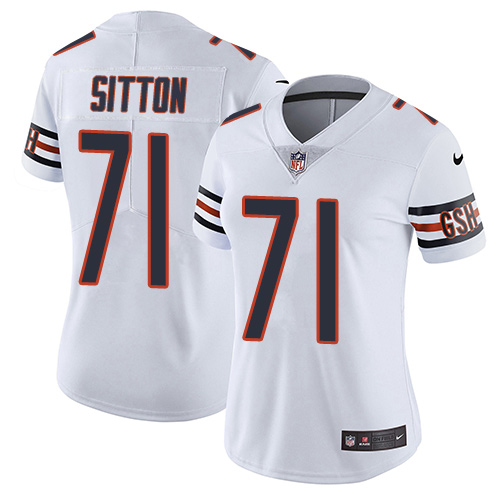 Nike Bears #71 Josh Sitton White Women's Stitched NFL Vapor Untouchable Limited Jersey - Click Image to Close