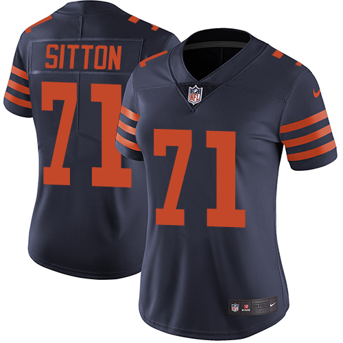 Nike Bears #71 Josh Sitton Navy Blue Alternate Women's Stitched NFL Vapor Untouchable Limited Jersey - Click Image to Close