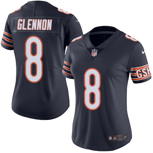Nike Bears #8 Mike Glennon Navy Blue Team Color Women's Stitched NFL Vapor Untouchable Limited Jerse - Click Image to Close