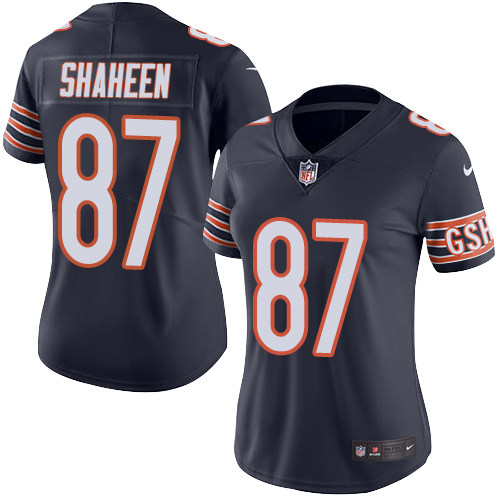 Nike Bears #87 Adam Shaheen Navy Blue Team Color Women's Stitched NFL Vapor Untouchable Limited Jers - Click Image to Close