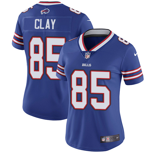 Nike Bills #85 Charles Clay Royal Blue Team Color Women's Stitched NFL Vapor Untouchable Limited Jer