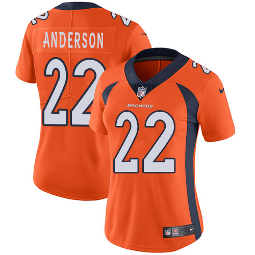 Nike Broncos #22 C.J. Anderson Orange Team Color Women's Stitched NFL Vapor Untouchable Limited Jers