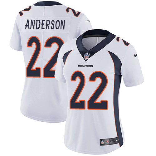 Nike Broncos #22 C.J. Anderson White Women's Stitched NFL Vapor Untouchable Limited Jersey