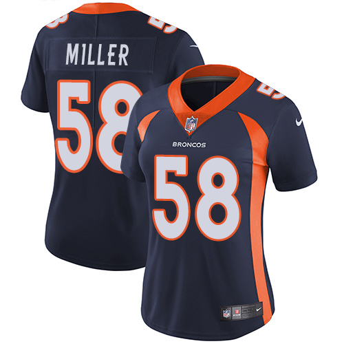 Nike Broncos #58 Von Miller Blue Alternate Women's Stitched NFL Vapor Untouchable Limited Jersey