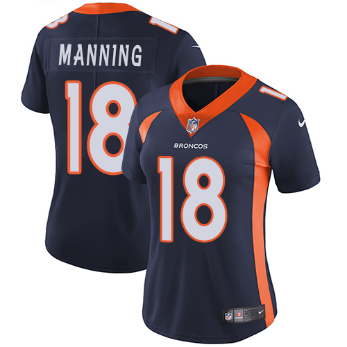 Nike Broncos #18 Peyton Manning Blue Alternate Women's Stitched NFL Vapor Untouchable Limited Jersey - Click Image to Close