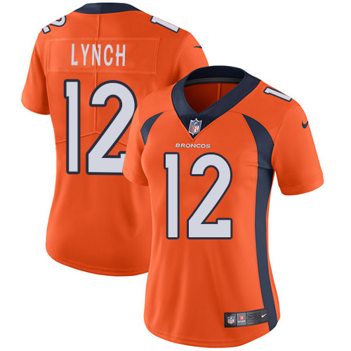 Nike Broncos #12 Paxton Lynch Orange Team Color Women's Stitched NFL Vapor Untouchable Limited Jerse