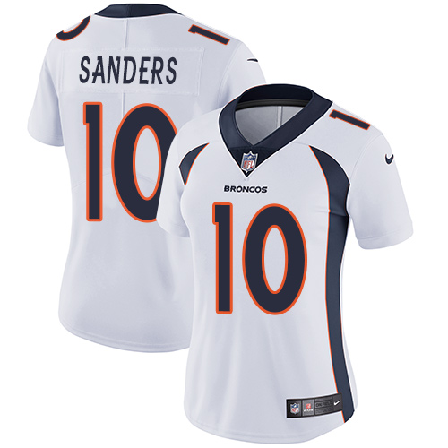 Nike Broncos #10 Emmanuel Sanders White Women's Stitched NFL Vapor Untouchable Limited Jersey