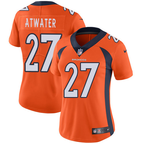 Nike Broncos #27 Steve Atwater Orange Team Color Women's Stitched NFL Vapor Untouchable Limited Jers
