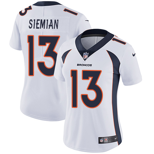 Nike Broncos #13 Trevor Siemian White Women's Stitched NFL Vapor Untouchable Limited Jersey