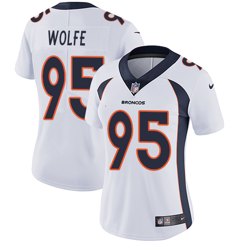Nike Broncos #95 Derek Wolfe White Women's Stitched NFL Vapor Untouchable Limited Jersey