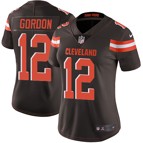 Nike Browns #12 Josh Gordon Brown Team Color Women's Stitched NFL Vapor Untouchable Limited Jersey