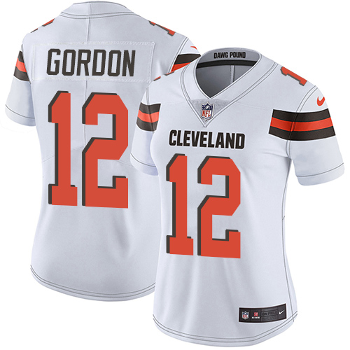 Nike Browns #12 Josh Gordon White Women's Stitched NFL Vapor Untouchable Limited Jersey