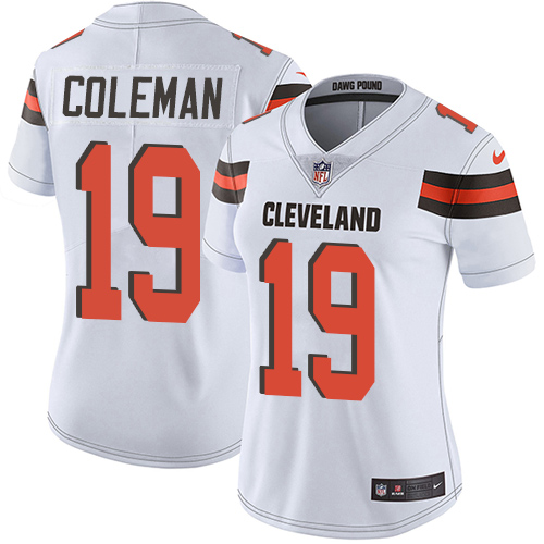 Nike Browns #19 Corey Coleman White Women's Stitched NFL Vapor Untouchable Limited Jersey