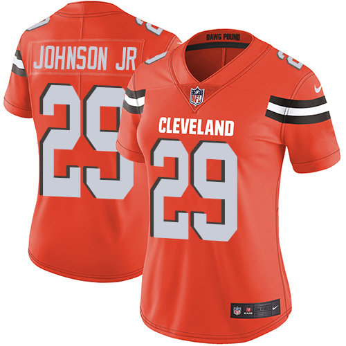 Nike Browns #29 Duke Johnson Jr Orange Alternate Women's Stitched NFL Vapor Untouchable Limited Jers
