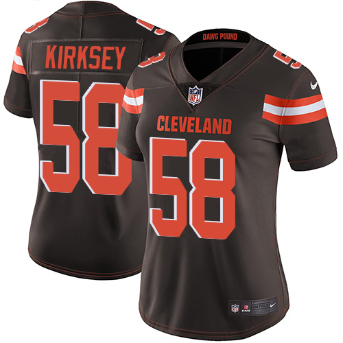 Nike Browns #58 Christian Kirksey Brown Team Color Women's Stitched NFL Vapor Untouchable Limited Je