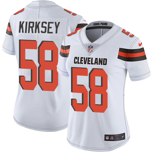 Nike Browns #58 Christian Kirksey White Women's Stitched NFL Vapor Untouchable Limited Jersey - Click Image to Close