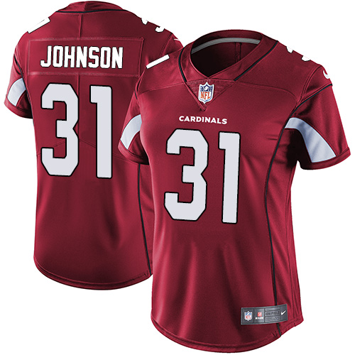Nike Cardinals #31 David Johnson Red Team Color Women's Stitched NFL Vapor Untouchable Limited Jerse
