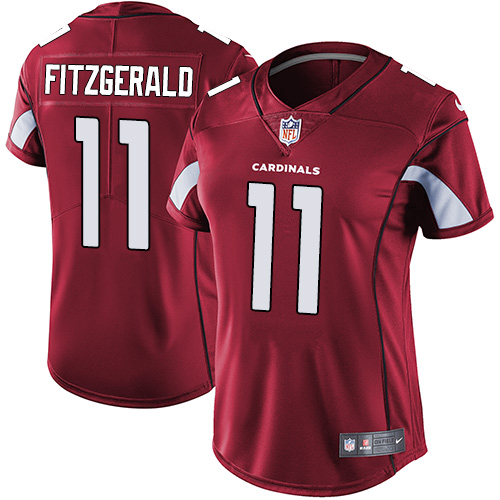 Nike Cardinals #11 Larry Fitzgerald Red Team Color Women's Stitched NFL Vapor Untouchable Limited Je