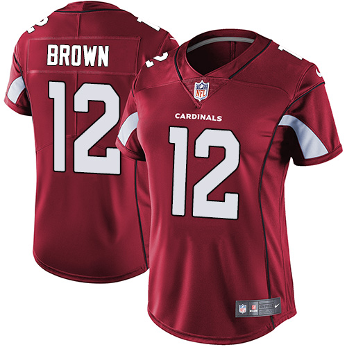 Nike Cardinals #12 John Brown Red Team Color Women's Stitched NFL Vapor Untouchable Limited Jersey