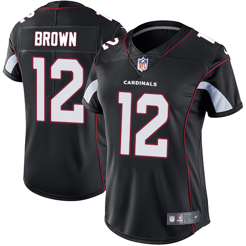Nike Cardinals #12 John Brown Black Alternate Women's Stitched NFL Vapor Untouchable Limited Jersey