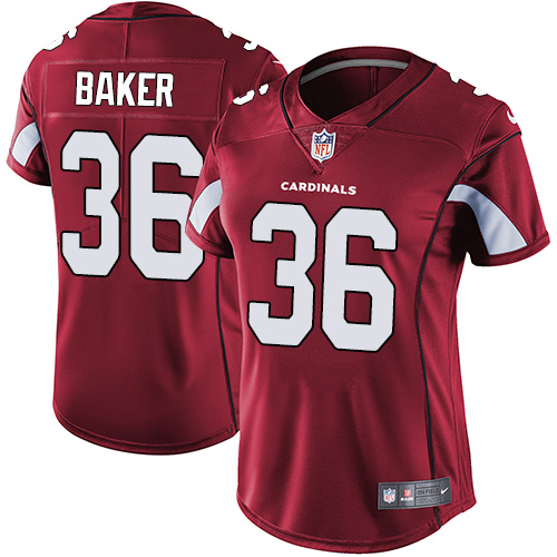 Nike Cardinals #36 Budda Baker Red Team Color Women's Stitched NFL Vapor Untouchable Limited Jersey - Click Image to Close