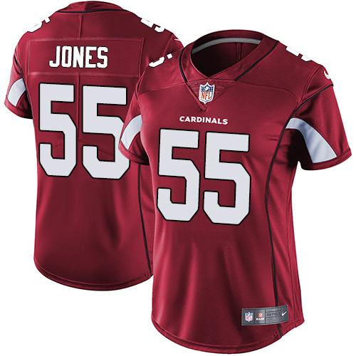 Nike Cardinals #55 Chandler Jones Red Team Color Women's Stitched NFL Vapor Untouchable Limited Jers - Click Image to Close