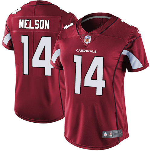 Nike Cardinals #14 J.J. Nelson Red Team Color Women's Stitched NFL Vapor Untouchable Limited Jersey - Click Image to Close