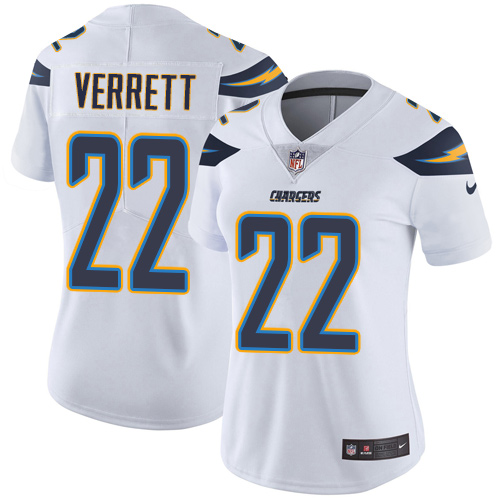 Nike Chargers #22 Jason Verrett White Women's Stitched NFL Vapor Untouchable Limited Jersey