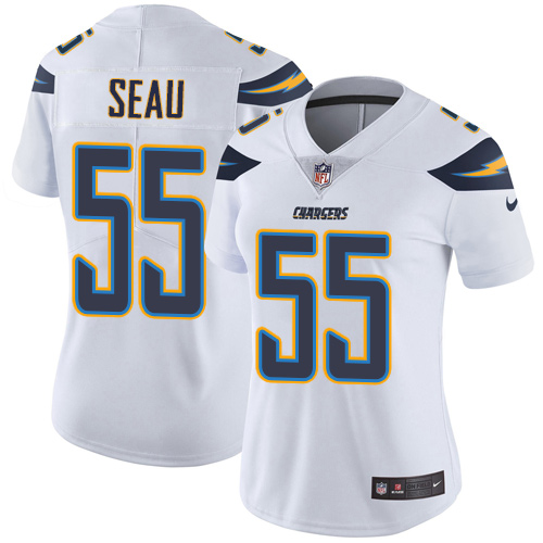 Nike Chargers #55 Junior Seau White Women's Stitched NFL Vapor Untouchable Limited Jersey