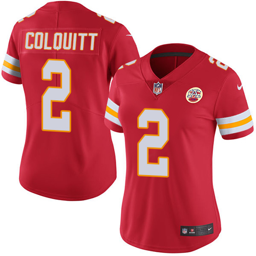 Nike Chiefs #2 Dustin Colquitt Red Team Color Women's Stitched NFL Vapor Untouchable Limited Jersey