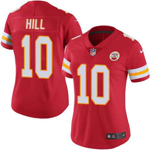 Nike Chiefs #10 Tyreek Hill Red Team Color Women's Stitched NFL Vapor Untouchable Limited Jersey - Click Image to Close