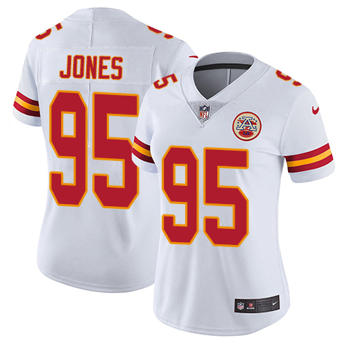 Nike Chiefs #95 Chris Jones White Women's Stitched NFL Vapor Untouchable Limited Jersey - Click Image to Close