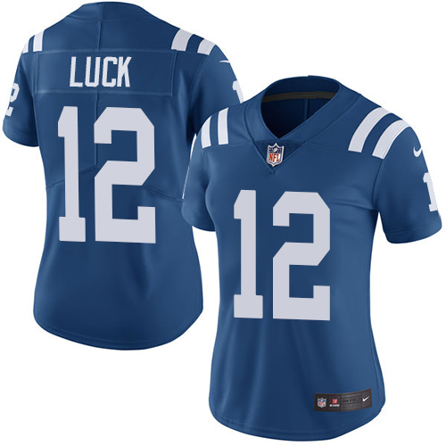 Nike Colts #12 Andrew Luck Royal Blue Team Color Women's Stitched NFL Vapor Untouchable Limited Jers - Click Image to Close