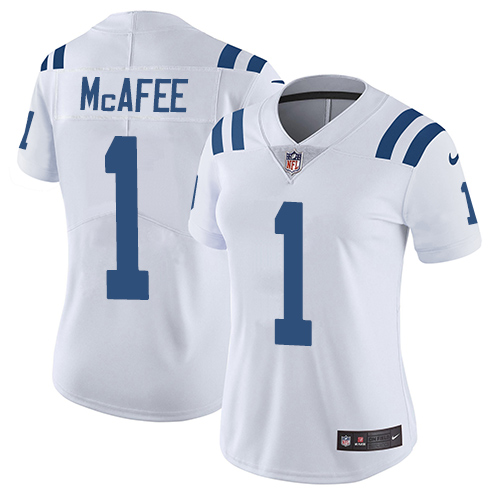 Nike Colts #1 Pat McAfee White Women's Stitched NFL Vapor Untouchable Limited Jersey