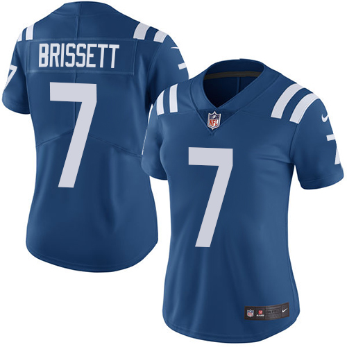 Nike Colts #7 Jacoby Brissett Royal Blue Team Color Women's Stitched NFL Vapor Untouchable Limited J
