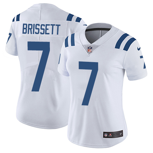 Nike Colts #7 Jacoby Brissett White Women's Stitched NFL Vapor Untouchable Limited Jersey - Click Image to Close