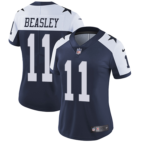 Nike Cowboys #11 Cole Beasley Navy Blue Thanksgiving Women's Stitched NFL Vapor Untouchable Limited - Click Image to Close