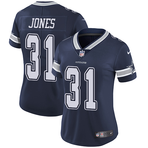 Nike Cowboys #31 Byron Jones Navy Blue Team Color Women's Stitched NFL Vapor Untouchable Limited Jer