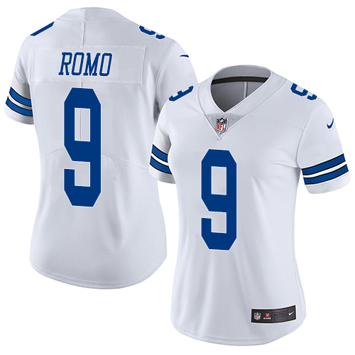Nike Cowboys #9 Tony Romo White Women's Stitched NFL Vapor Untouchable Limited Jersey
