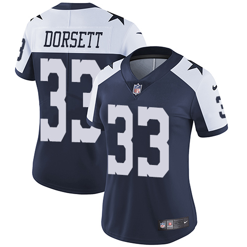 Nike Cowboys #33 Tony Dorsett Navy Blue Thanksgiving Women's Stitched NFL Vapor Untouchable Limited