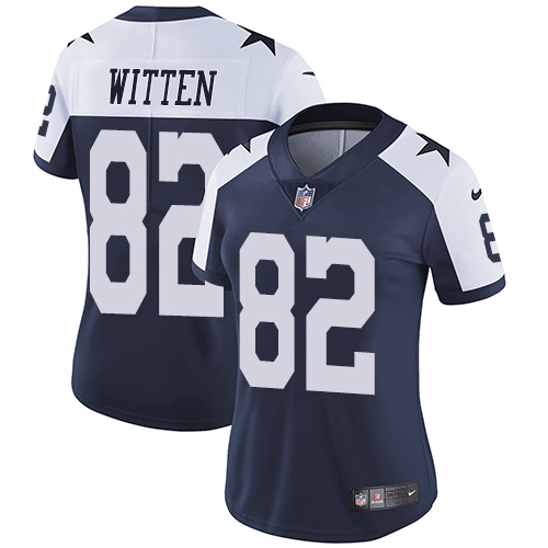 Nike Cowboys #82 Jason Witten Navy Blue Thanksgiving Women's Stitched NFL Vapor Untouchable Limited