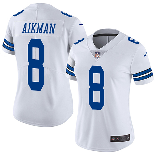Nike Cowboys #8 Troy Aikman White Women's Stitched NFL Vapor Untouchable Limited Jersey