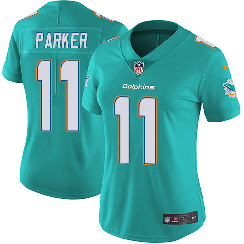 Nike Dolphins #11 DeVante Parker Aqua Green Team Color Women's Stitched NFL Vapor Untouchable Limite