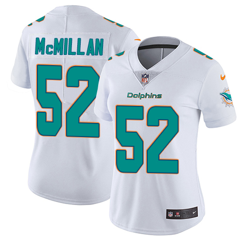 Nike Dolphins #52 Raekwon McMillan White Women's Stitched NFL Vapor Untouchable Limited Jersey - Click Image to Close