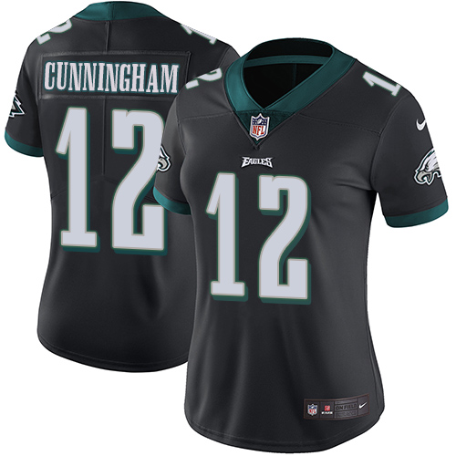 Nike Eagles #12 Randall Cunningham Black Alternate Women's Stitched NFL Vapor Untouchable Limited Je